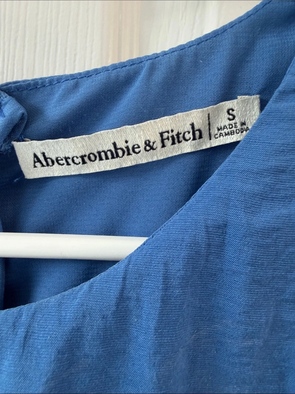 Abercrombie & Fitch Blue Puff-Sleeve Maxi Dress